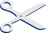 A Remix Of Openclipart Scissors Logo in Blue 
